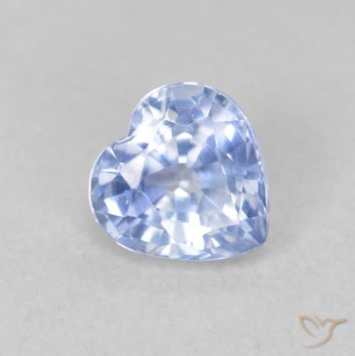 Zaffiro Blu pastello naturale da 0.71 ct, Cuore, VVS-VS