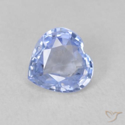 0.61ct Naturale Blu pastello Zaffiro, Cuore, VVS-VS