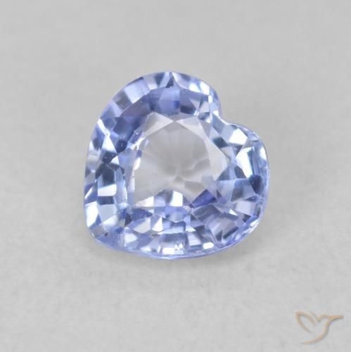 0.77ct Naturale Blu pastello Zaffiro, Cuore, VVS-VS