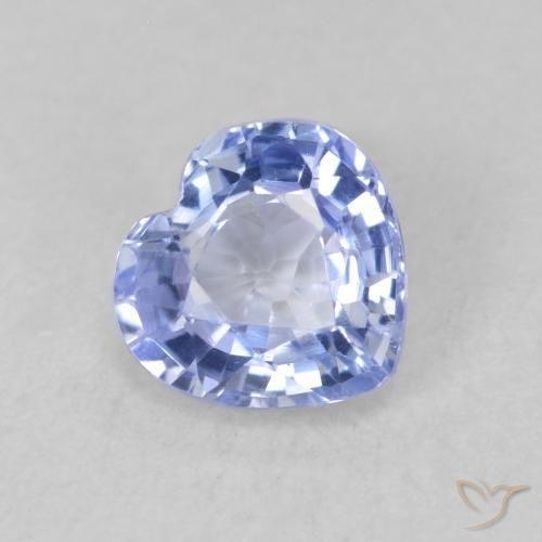 Zaffiro Blu pastello naturale da 0.77 ct, Cuore, VVS-VS