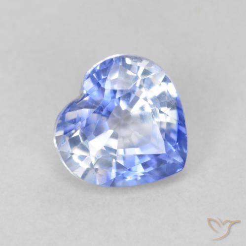 Zaffiro Azzurro naturale da 0.75 ct, Cuore, VVS-VS