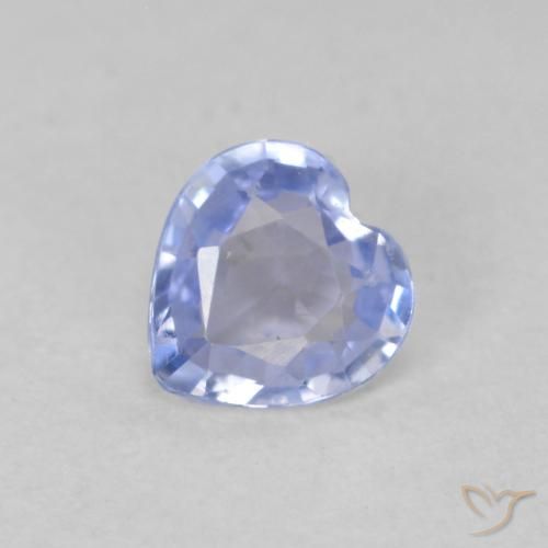 0.42ct Naturale Blu pastello Zaffiro, Cuore, VVS-VS