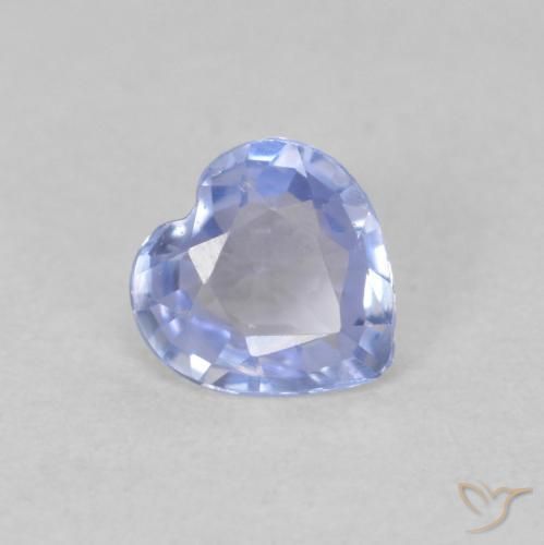 Zaffiro Blu pastello naturale da 0.42 ct, Cuore, VVS-VS