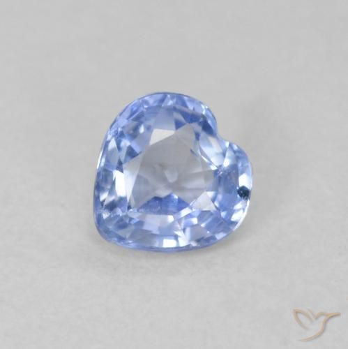 0.44ct Naturale Blu pastello Zaffiro, Cuore, VVS-VS