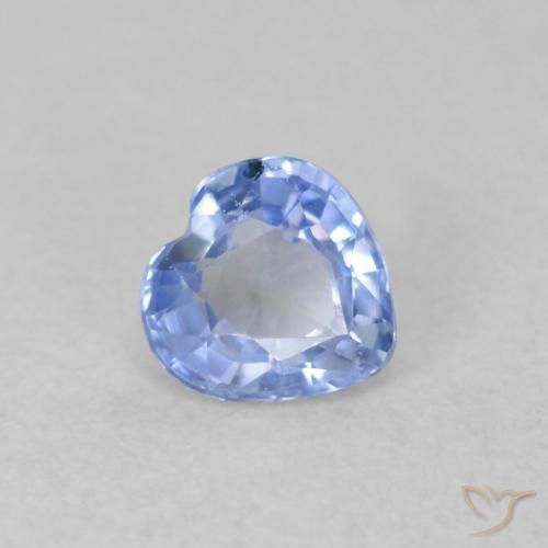 Zaffiro Blu pastello naturale da 0.44 ct, Cuore, VVS-VS