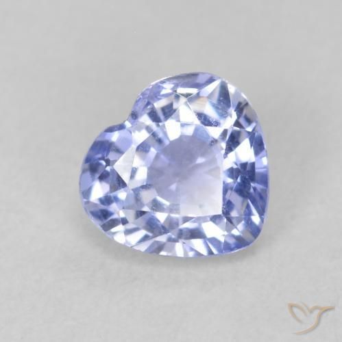Zaffiro Blu violaceo chiaro naturale da 0.76 ct, Cuore, VVS-VS