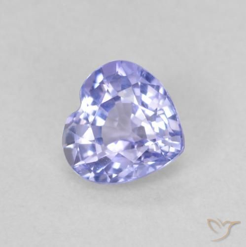 Zaffiro Blu violaceo chiaro naturale da 0.58 ct, Cuore, VVS-VS
