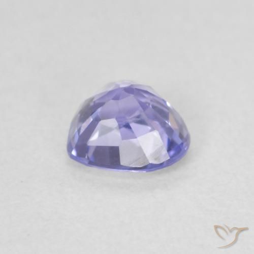 Zaffiro Blu violaceo chiaro naturale da 0.58 ct, Cuore, VVS-VS