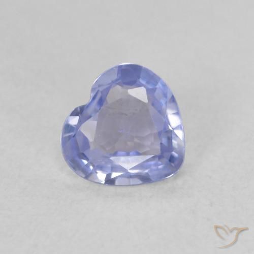 Zaffiro Blu violaceo chiaro naturale da 0.43 ct, Cuore, VS