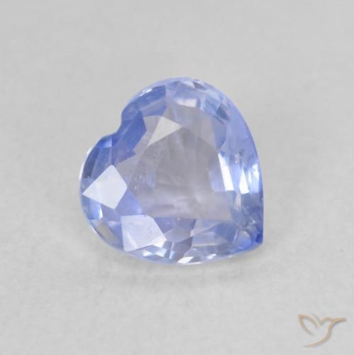 0.52ct Naturale Blu violaceo chiaro Zaffiro, Cuore, VS