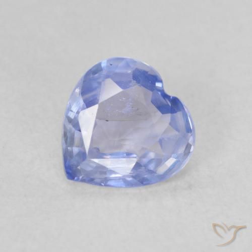 Zaffiro Blu violaceo chiaro naturale da 0.52 ct, Cuore, VS