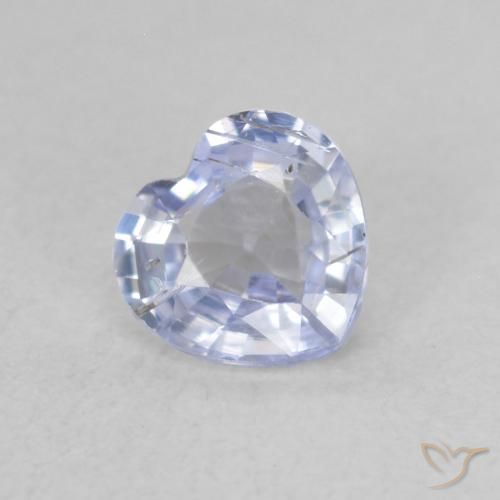 Zaffiro Blu violaceo chiaro naturale da 0.62 ct, Cuore, VS