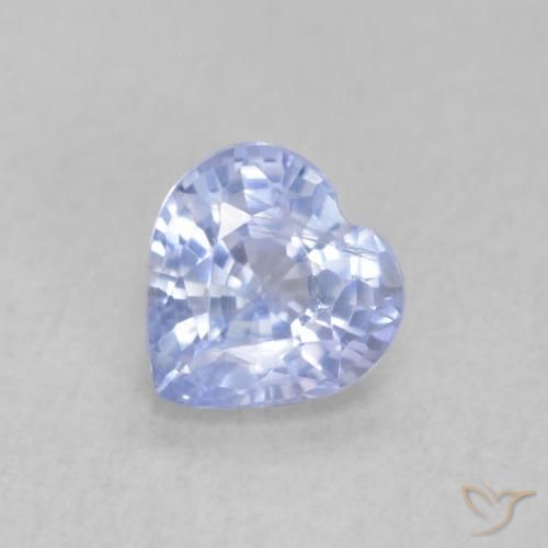 0.55ct Naturale Blu violaceo chiaro Zaffiro, Cuore, VS