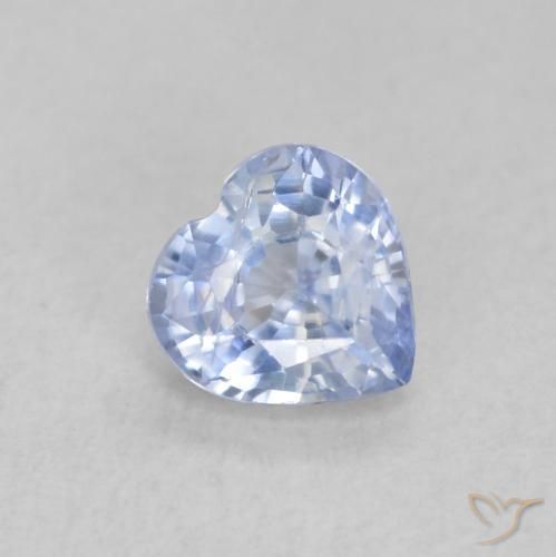 Zaffiro Blu violaceo chiaro naturale da 0.55 ct, Cuore, VS