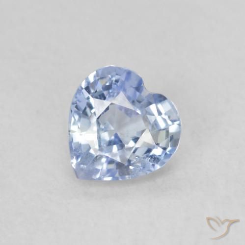 0.49ct Naturale Blu pastello Zaffiro, Cuore, VS