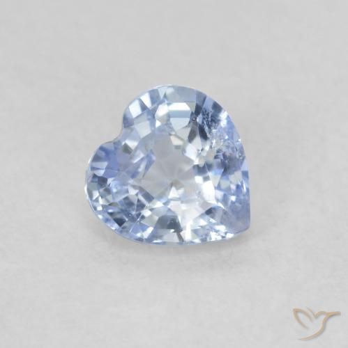 Zaffiro Blu pastello naturale da 0.49 ct, Cuore, VS