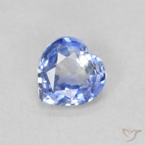 0.44ct Naturale Blu pastello Zaffiro, Cuore, VS
