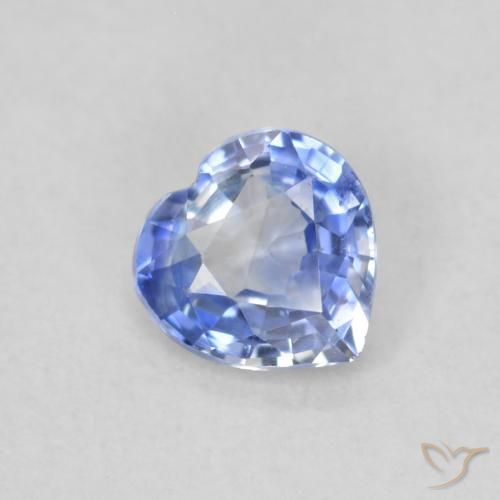 Zaffiro Blu pastello naturale da 0.44 ct, Cuore, VS