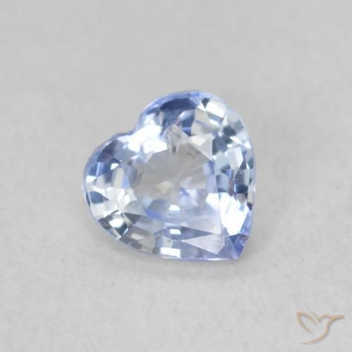 0.47ct Naturale Blu pastello Zaffiro, Cuore, VS