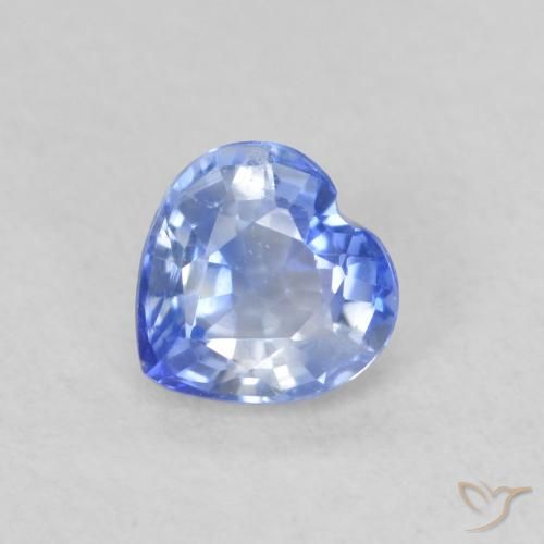 0.54ct Naturale Blu pastello Zaffiro, Cuore, VS