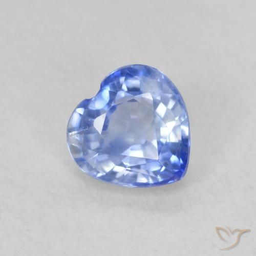 Zaffiro Blu pastello naturale da 0.54 ct, Cuore, VS