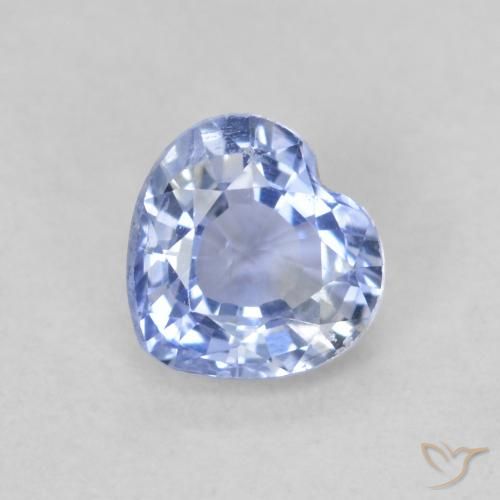 0.64ct Naturale Blu pastello Zaffiro, Cuore, VS, Photo A