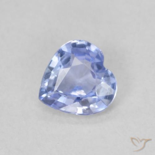 0.44ct Naturale Blu pastello Zaffiro, Cuore, VS