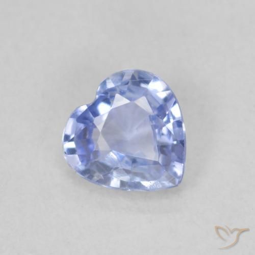 Zaffiro Blu pastello naturale da 0.44 ct, Cuore, VS