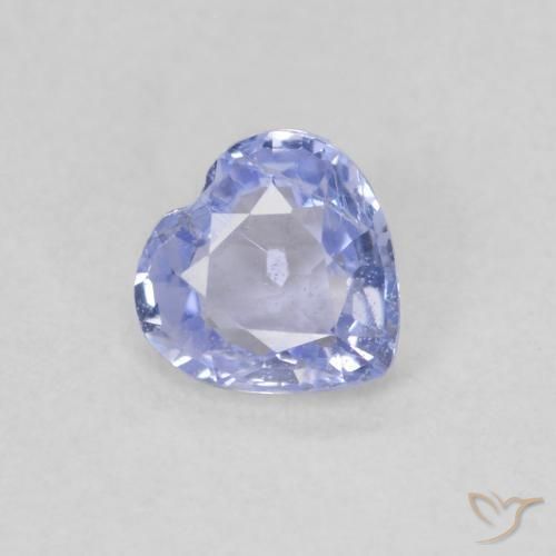 Zaffiro Blu pastello naturale da 0.42 ct, Cuore, VS