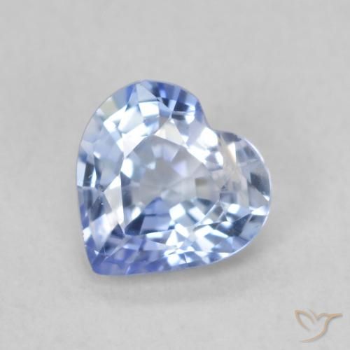 0.72ct Naturale Blu pastello Zaffiro, Cuore, VS