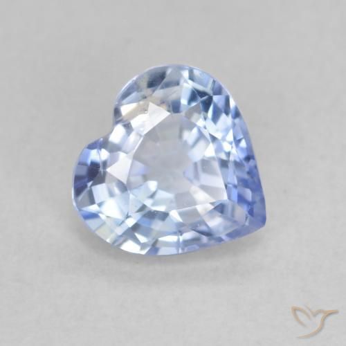 Zaffiro Blu pastello naturale da 0.72 ct, Cuore, VS