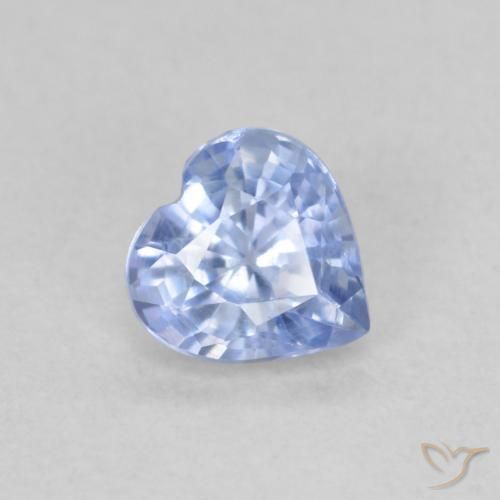 0.54ct Naturale Blu violaceo chiaro Zaffiro, Cuore, VS