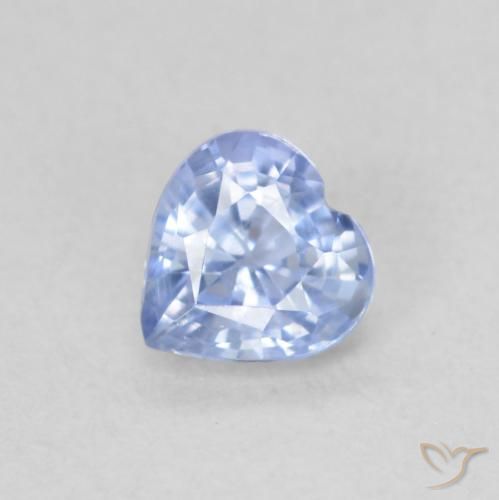 Zaffiro Blu violaceo chiaro naturale da 0.54 ct, Cuore, VS