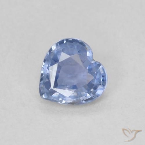 0.45ct Naturale Blu pastello Zaffiro, Cuore, VS