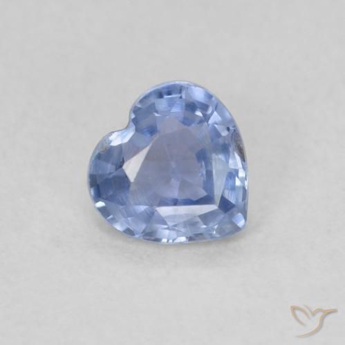 Zaffiro Blu pastello naturale da 0.45 ct, Cuore, VS