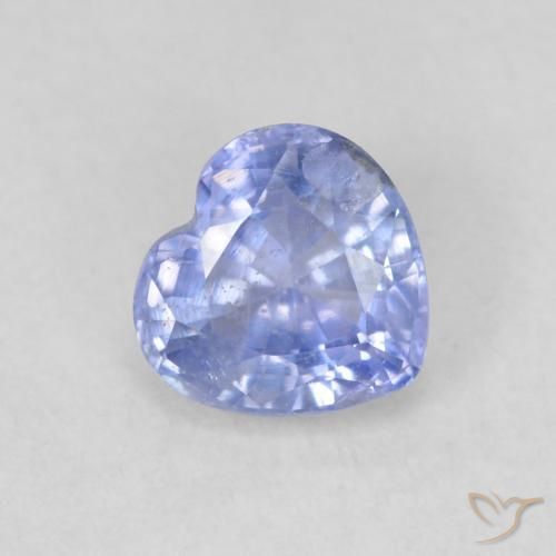 Zaffiro Blu violaceo chiaro naturale da 0.62 ct, Cuore, VS