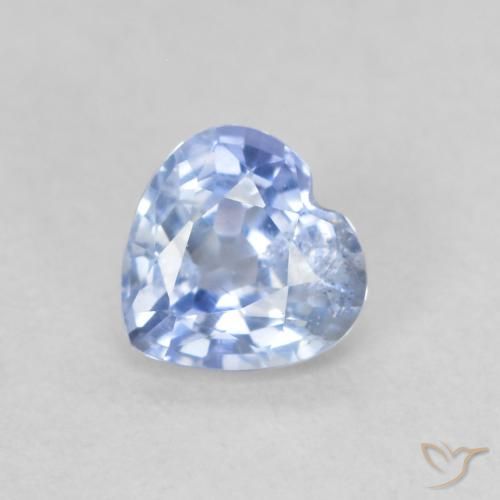 0.52ct Naturale Blu pastello Zaffiro, Cuore, VS