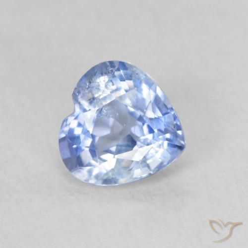 Zaffiro Blu pastello naturale da 0.52 ct, Cuore, VS