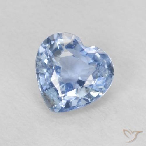 0.59ct Naturale Azzurro Baby Zaffiro, Cuore, VS