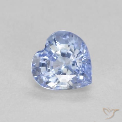 0.61ct Naturale Blu pastello Zaffiro, Cuore, VS