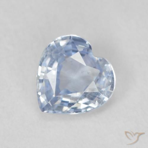0.55ct Naturale Celeste chiaro Zaffiro, Cuore, VS