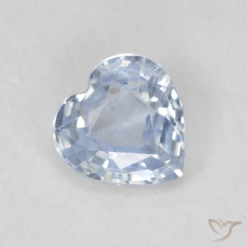 Zaffiro Celeste chiaro naturale da 0.55 ct, Cuore, VS