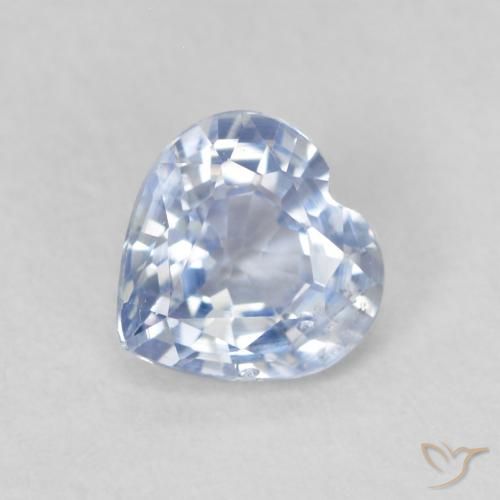 0.63ct Naturale Bianco bluastro Zaffiro, Cuore, VS