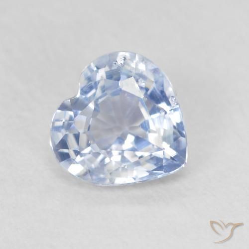 Zaffiro Bianco bluastro naturale da 0.63 ct, Cuore, VS