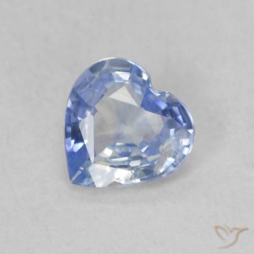 0.44ct Naturale Blu pastello Zaffiro, Cuore, VS