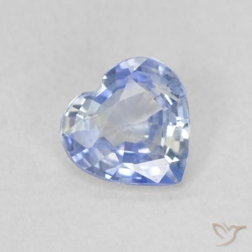 Zaffiro Blu pastello naturale da 0.44 ct, Cuore, VS