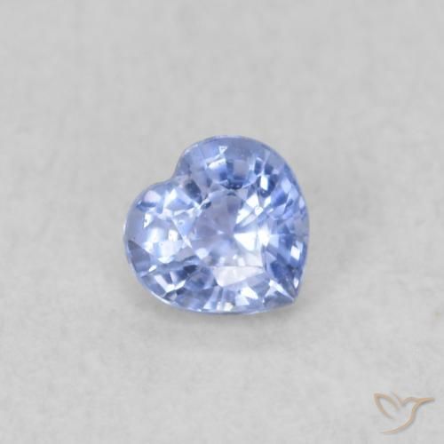 Zaffiro Blu pastello naturale da 0.21 ct, Cuore, VVS-VS