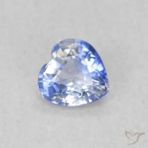Zaffiro Blu pastello naturale da 0.29 ct, Cuore, VVS-VS