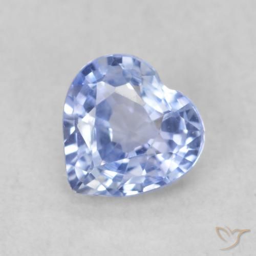 0.46ct Naturale Blu pastello Zaffiro, Cuore, VVS-VS