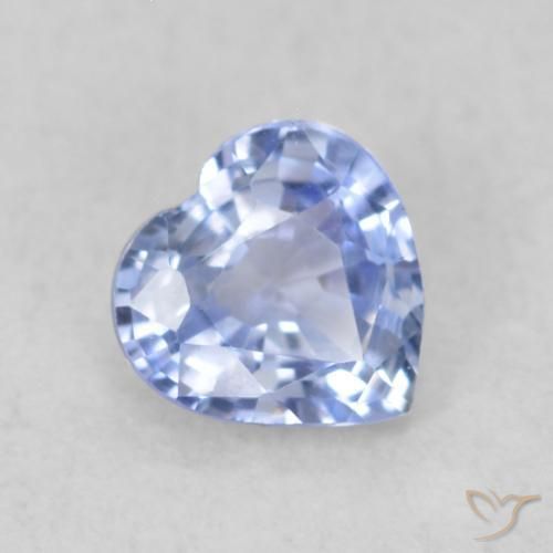Zaffiro Blu pastello naturale da 0.46 ct, Cuore, VVS-VS